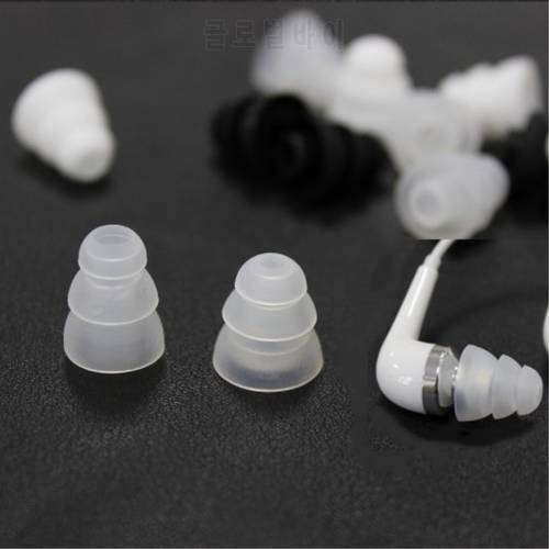 6 Pairs Three Layer Silicone Earbuds Ear Bud Ear Tips Replacement Anti-slip Earplug for Most In-Ear EarPhone 3 Sizes (S M L )