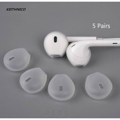 5Pairs Silicone Anti-slip Replacement Ear Bud Eartips Cushions Cover Ear Tips for Earpods For Iphone 5/5S/6/6S