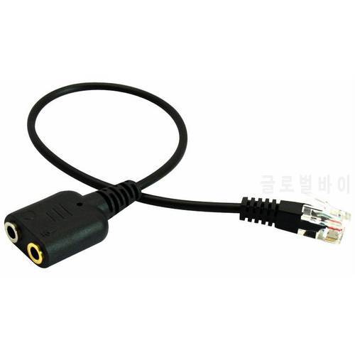 Free Shipping female 3.5mm to RJ9 adapter PC dual 3.5mm earphones to RJ9 connector phone headset adapter