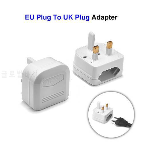 Euro EU To UK Plug Travel Adapter With 5A Fuse UK British Electrical Plug Converter Socket Adapter AC Power Cord Outlet