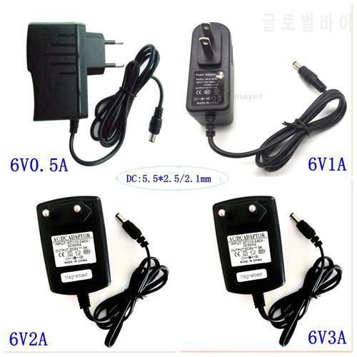 1PC 100-240V AC to DC Power Adapter Supply Charger adapter 6V 0.5A 1A 2A 3A EU US Plug DC:5.5mm x 2.5mm/2.1mm