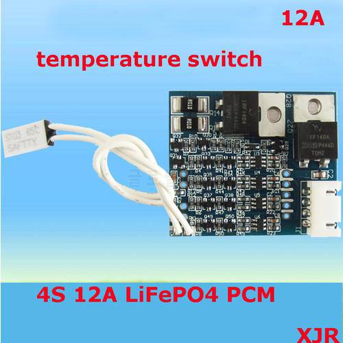 4S 12A 12.8V LiFePO4 BMS/PCM/PCB battery protection circuit board for 4 Packs 18650 Battery Cell w/ Temperature Switch