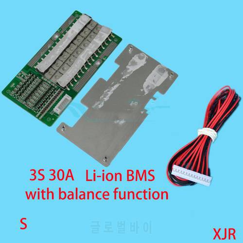3S 30A version S lipo lithium Polymer BMS/PCM/PCB battery protection board for 3 Pack 18650 Li-ion Battery Cell w/ Balance
