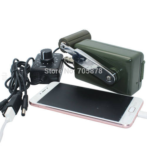 Portable Outdoor Hand Crank Generator Power Dynamo Military 30W/0-28V Laptop Phone Battery Charger