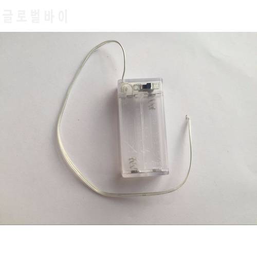 1PCS 3V Transparent Battery Box 2xAA Battery Holder With NO/OFF Button Switch &Wire Lead For AA Rechargeable Battery