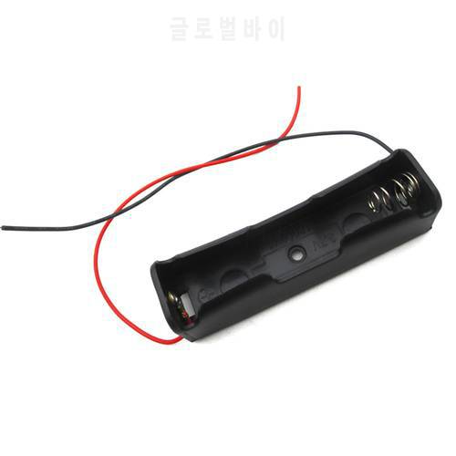 High Quality 5Pcs/Lot 1 x 18650 Battery 3.7V Plastic Clip Storage Holder Box Battery Container Case Black With Wire Lead