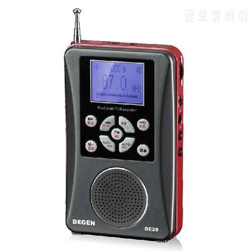 DEGEN DE-28 FM/MW/SW Short Wave Multiband Radio Receiver Portable Pocket Radio Support LED Backlit Dot Matrix Y4219A