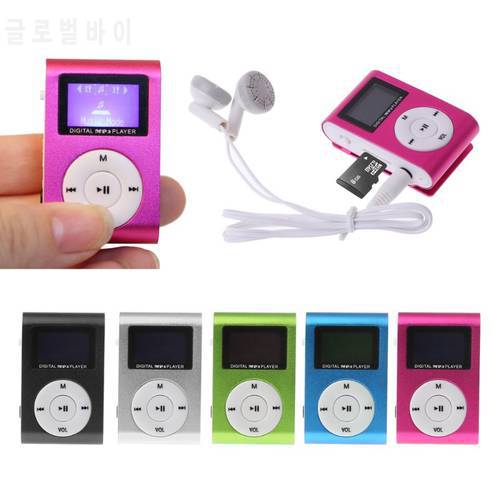 MX-801 Mini USB Metal Clip Micro SD TF Card Slot LCD Screen Music MP3 Player-M35