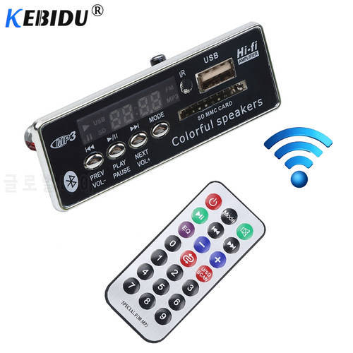 Kebidu Bluetooth MP3 Decoder Board Car Remote Controller Decoding Player Module Support FM Radio USB/SD LCD Screen