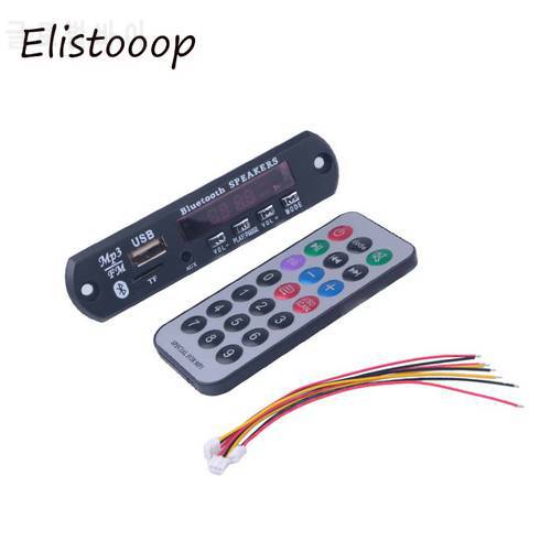 Elistooop Bluetooth Wireless Bluetooth MP3 WMA Decoder Board 12V Audio Module USB TF Radio Module Music For Car High Quality