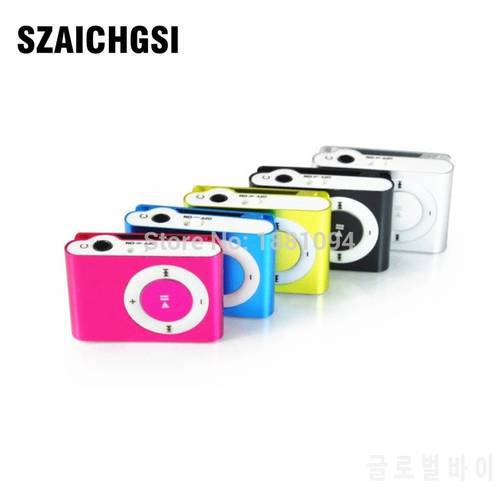 SZAICHGSI wholesale 50pcs Mini Clip MP3 Player Cheap Colorful mp3 Players Support Micro SD/TF Cards without retail box package