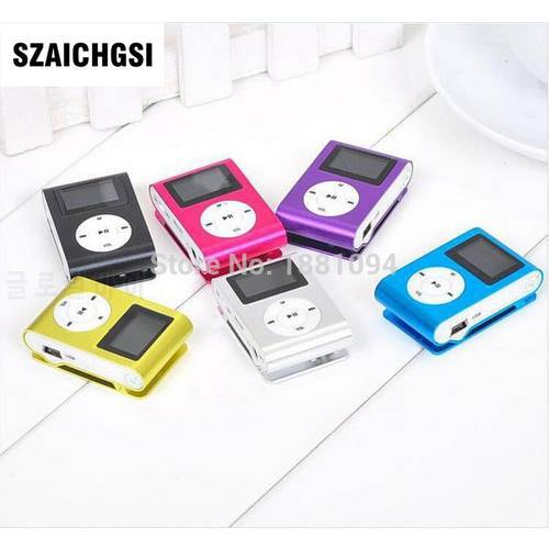 SZAICHGSI MINI Clip MP3 Player with 1.2&39&39 Inch LCD Screen Music player Support SD Card TF without retail box wholesale 50pcs