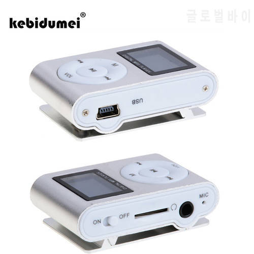 kebidumei Mini USB Clip Digital MP3 Player LCD Screen display Support 32GB Micro SD TF Card FM radio