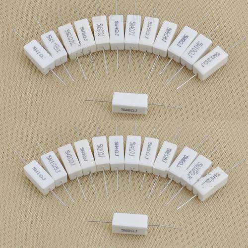 10pcs 1-5 R 5W Resistor Non-inductive Ceramic Cement Resistor For Audio Frequency Divider Stage Speaker