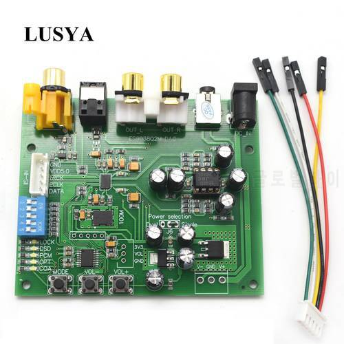 Lusya ES9038Q2M I2S IIS DSD DOP Coaxial Fiber SPDIF Digital Audio DAC Decoder Board Support 32bit 384k DSD64 128 256