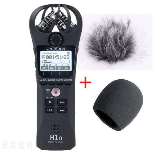 Original ZOOM H1N Digital Camera Audio Recorder Stereo Microphone with wind sponge and fur coat gifts