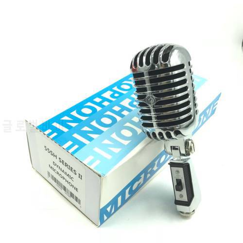 KSOAQP 55SH Dynamic Vocal Retro Wired Microphone Stand Desktop Mic Holder Tripod For KTV Vintage Microfone Karaoke Mike