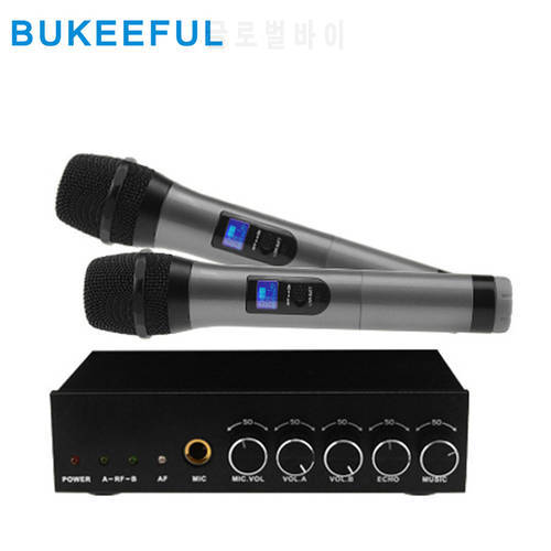 Portable Wireless Family Home Karaoke Echo System Singing Microphone Box Player USB Audio Bluetooth Wireless Microphone System