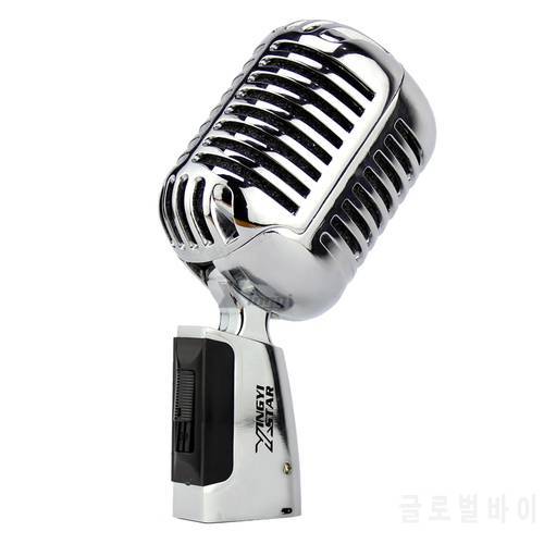 Deluxe Metal Professional Microfono Vocal Dynamic Retro Vintage Microphone For PC Karaoke Mixer Audio Studio Video KTV Sing DJ