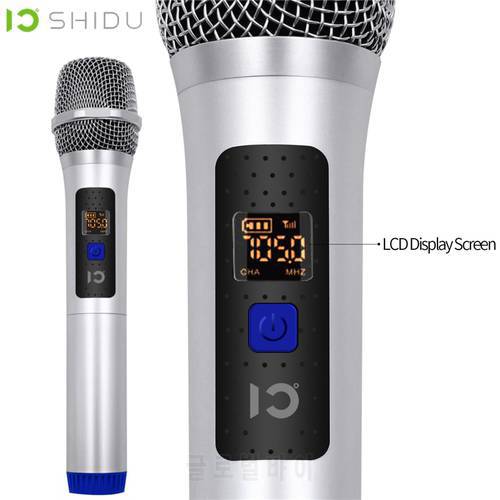 SHIDU Wireless Microphone Handheld UHF Dynamic Omnidirectional Portable Voice Amplifier For Speech With 6.5mm Plug Receiver U20