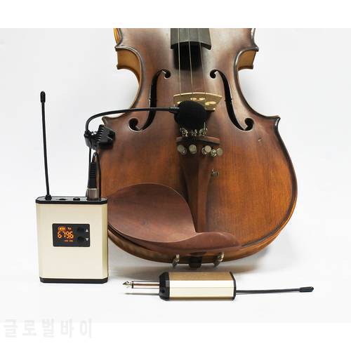 4/4 acoustic violin fiddle clip on wireless microphone recharge instrument cordless mic wireless system