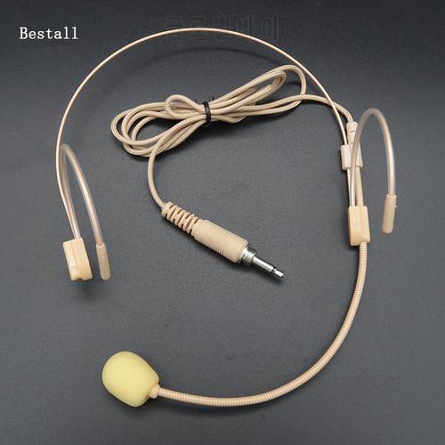 Bestall 1Pcs Pro Headworn Condenser Headset Microphone For Karaoke Wireless Body-Pack Transmitter 3.5 mm Screw Locking Plug
