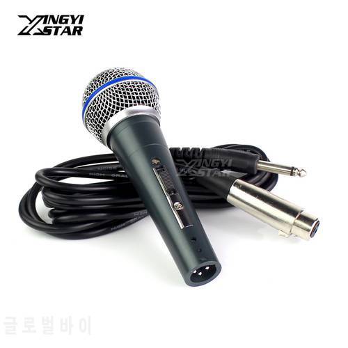 BETA58A Switch Professional Wired Handheld Dynamic Mic Vocal Karaoke Microphone System For Beta 58A With 6.5mm Jack Audio Line