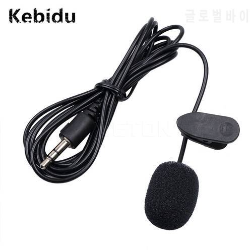 Kebidu 3.5mm Universal Mini Microphone Headset Lapel Lavalier Clip for Speaking Speech Lectures 1.5m Long Cable