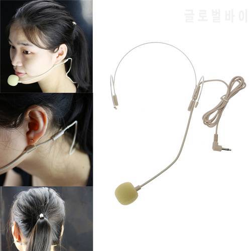 Mini size Invisible Headset Bee Microphone Teacher Tour Guide Performance 3.5mm Head Microphone for Stage Loudspeakers Amplifier