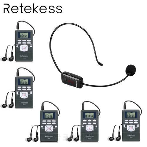 RETEKESS TR503 Wireless Audio Mic+5Pcs PR13 FM Receiver Language Interpretation System For Church Meeting Museum Tour Guiding