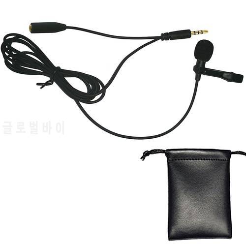 Besegad Mini Lavalier Phone Microphone Mic 3.5mm Jack Wired Clip on Lapel Hands free Headset with Headphone Input Port