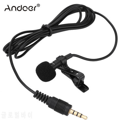 Andoer Mini Portable Clip-on Lapel Lavalier Hands-free 3.5mm Jack Wired Microphone Mic for iPhone iPad Computer PC Loudspeaker