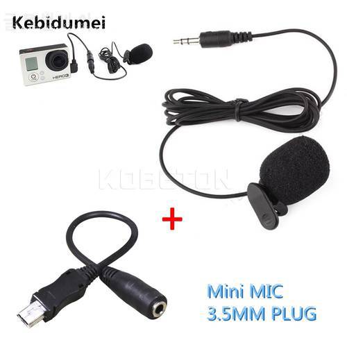 Kebidumei 3.5mm Active Clip Microphone with Mini USB External Mic Audio Adaptor Cable For PC Notebook Laptop MSN