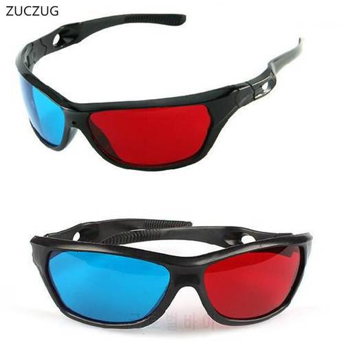 ZUCZUG new Black Frame Universal 3D Plastic glasses/Oculos/Red Blue Cyan 3D glass Anaglyph 3D Movie Game DVD vision/cinema