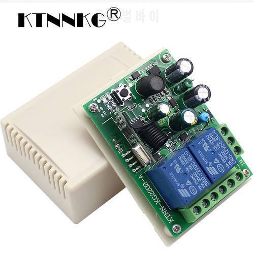 KTNNKG 433Mhz universal wireless remote control switch AC220V 110V 2CH relay receiver module and RF433MhzV transmitter (for ligh