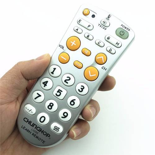 1pcs Combinational Universal Learning Remote Control Controller Chunghop L108E For TV/SAT/DVD/CBL/DVB-T/AUX Big Button Copy