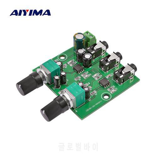AIYIMA 2Way Stereo Audio Signal Mixer Board Multi-Channels Mixing Board for One Way amplification Output Headset Amplifier Audio