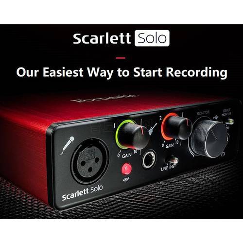 Focusrite Scarlett Solo (3rd gen) USB Audio Interface with Microphone Preamp External Sound card for Guitar and microphone