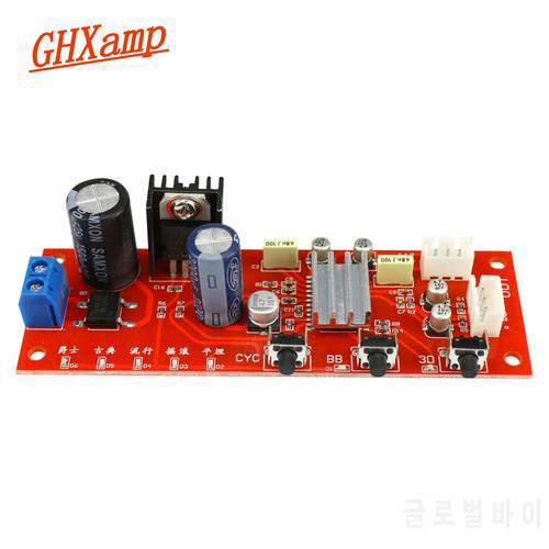 GHXAMP DJ Equalizer Tone Preamplifier Board With Enhance Bass 3D Surround effect 2.0 Sound Processing Board 1pc