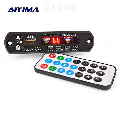 AIYIMA 12V Bluetooth MP3 Decoder Board 4 Color Display USB FM APE FLAC Lossless Decoding Wireless Bluetooth 5.0 Module Handsfree