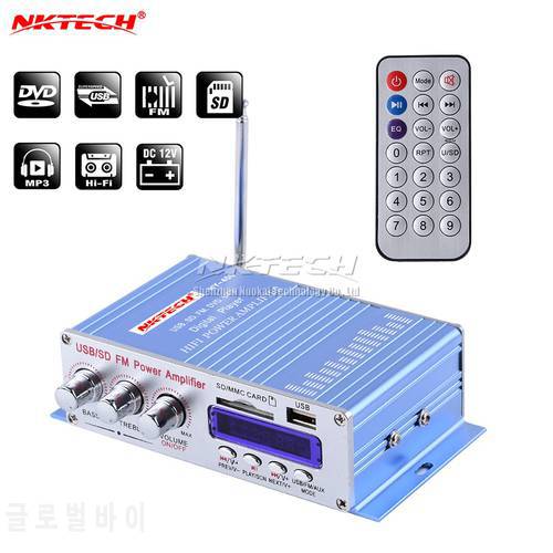 NKTECH HY-400 Car Power Amplifier MINI Digital Player 2x 20W AMP HiFi FM Stereo Radio BASS For U Disk MP3 SD MMC USB LCD Display