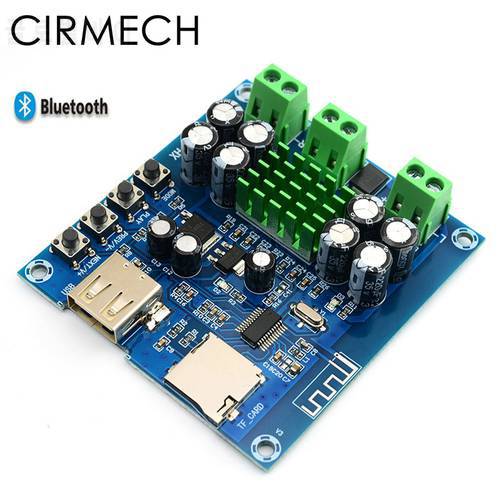 CIRMECH TPA3116D2 Bluetooth Amplifiers Board Integrated Bluetooth U disk TF Player Amp Boards Dual Channels 50W*2 DC12V-24V