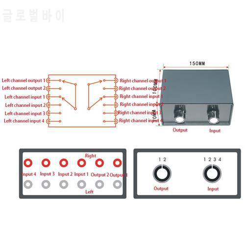 Passive Audio Signal Switcher Switch Selector Box Sound 4 Input 2 Output/ 2 Input 4 Output HiFi Audio Signal Splitter