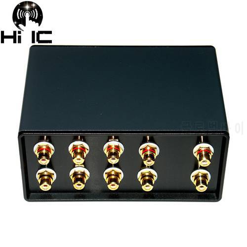 1 Input 4 Output Simultaneously Passive Audio Signal Switcher Switch Selector Box Sound HiFi Audio Signal Splitter With RCA