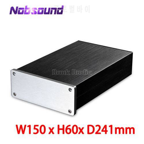 Nobsound Blank Aluminium Chassis Power Amplifier Case Headphone Amp Enclosure DIY Cabinet (W145mm×D241mm×H54mm）