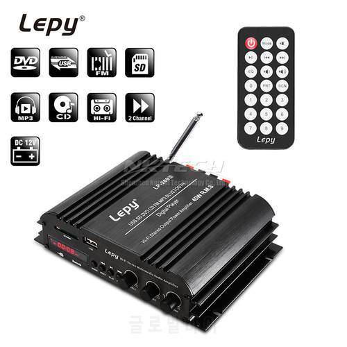 LP-269S Lepy Bluetooth Car Amplifier Digital Player HIFI Stereo Audio Power 2CH 45W Home Multimedia Support SD USB FM MP3 DVD CD