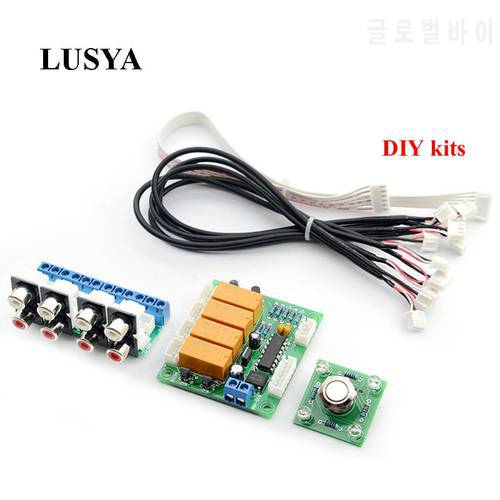 Lusya DIY Kits and finished Relay 4-way Audio Input Signal Selector Switching RCA Audio Switch Input Selection Board