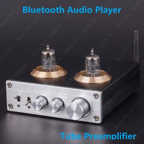 MI7 Bluetooth Audio Player Tube Preamplifier Valve Preamp ES9023 Bluetooth DAC,Adjustable Treble Bass Adjust,RCA AUX Input