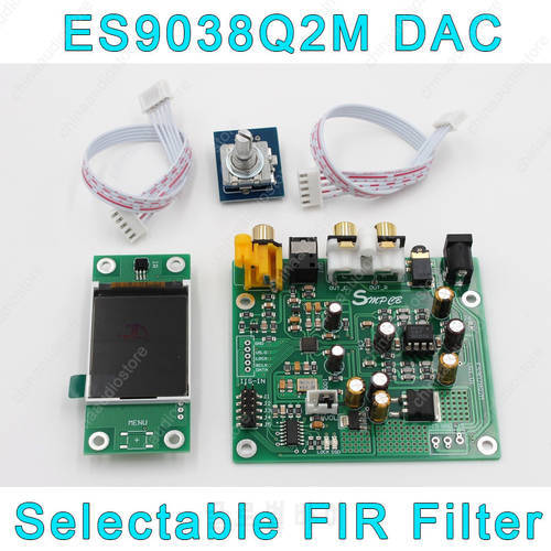 ES9038 ES9038Q2M Mini DAC Optical Coaxial IIS I2S DSD Input Decoder DAC Headphone Output For Preamp Amplifier LCD Display