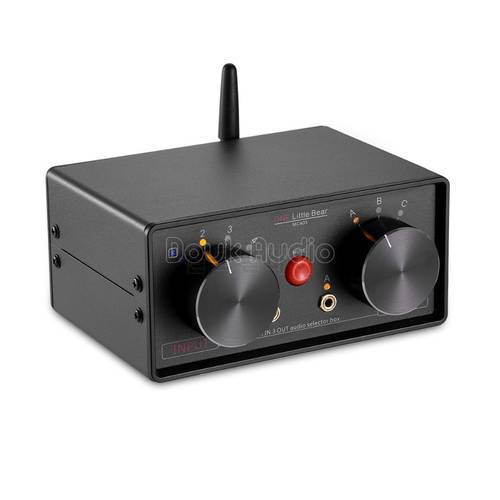 Little Bear 4-IN-3-OUT 3.5mm RCA Audio Selector Switcher Box Bluetooth 4.0 Receiver Splitter Preamp For Home Audio